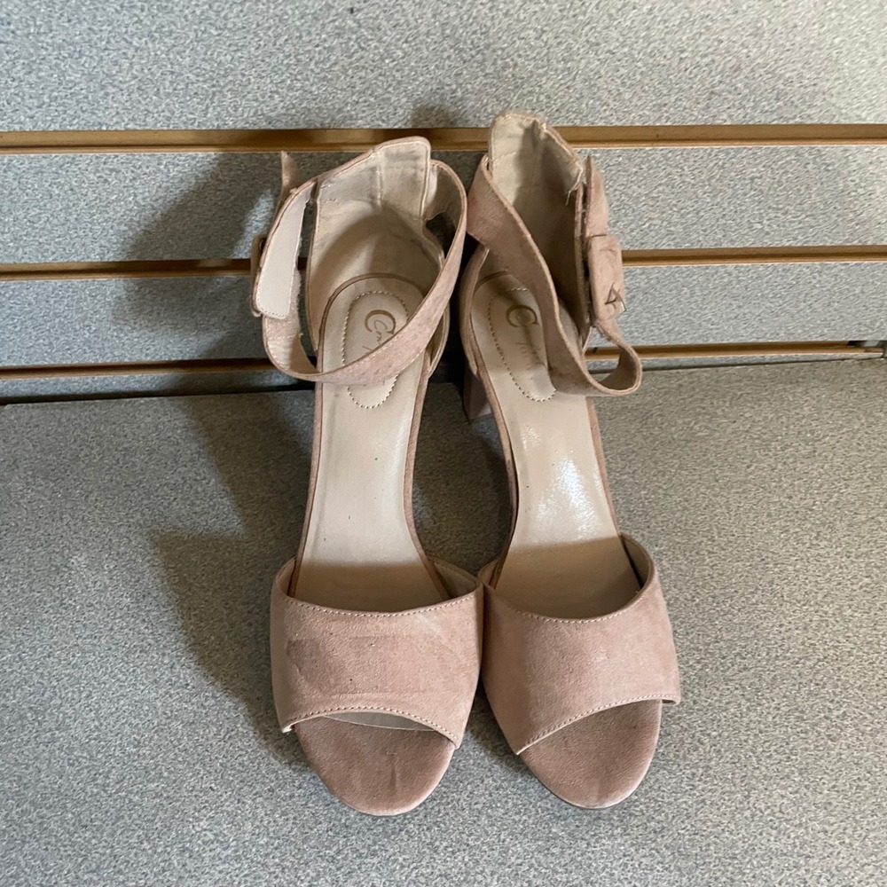 Comfort Open Toe Ankle Strap Heels Women's 11W Wide Width Block‎ Heel Sandal